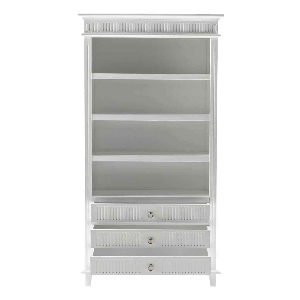 NovaSolo Skansen Bookcase with 3 Drawers, Classic White – view 2