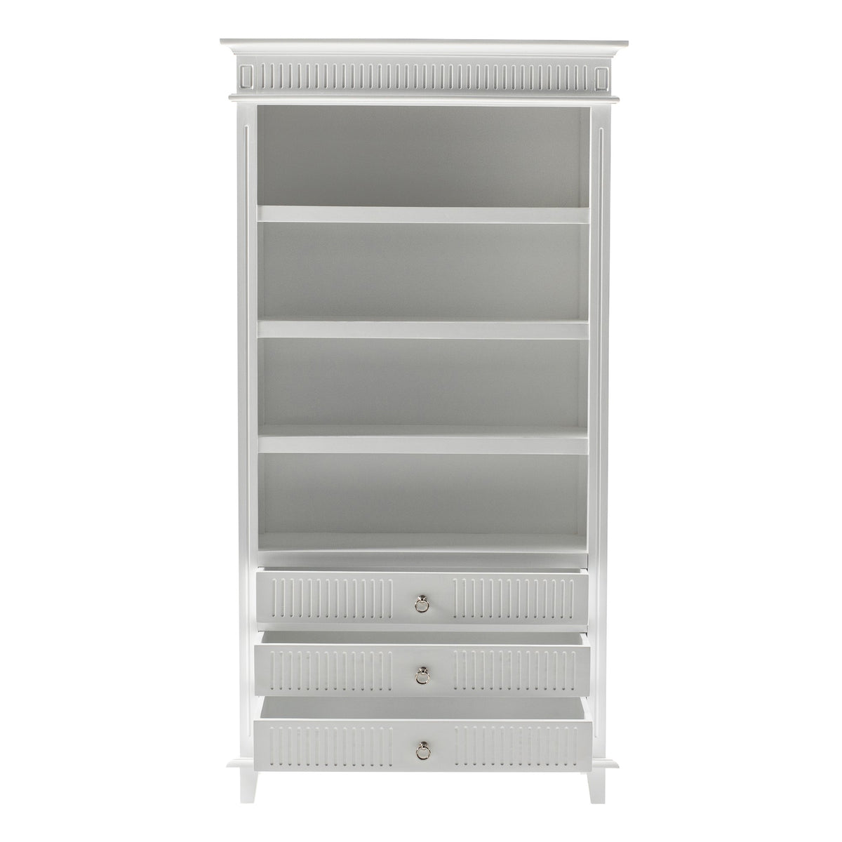 NovaSolo Skansen Bookcase with 3 Drawers, Classic White – view 2