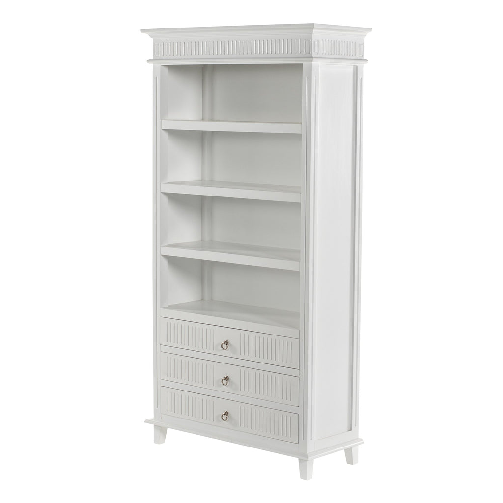 NovaSolo Skansen Bookcase with 3 Drawers, Classic White – view 3