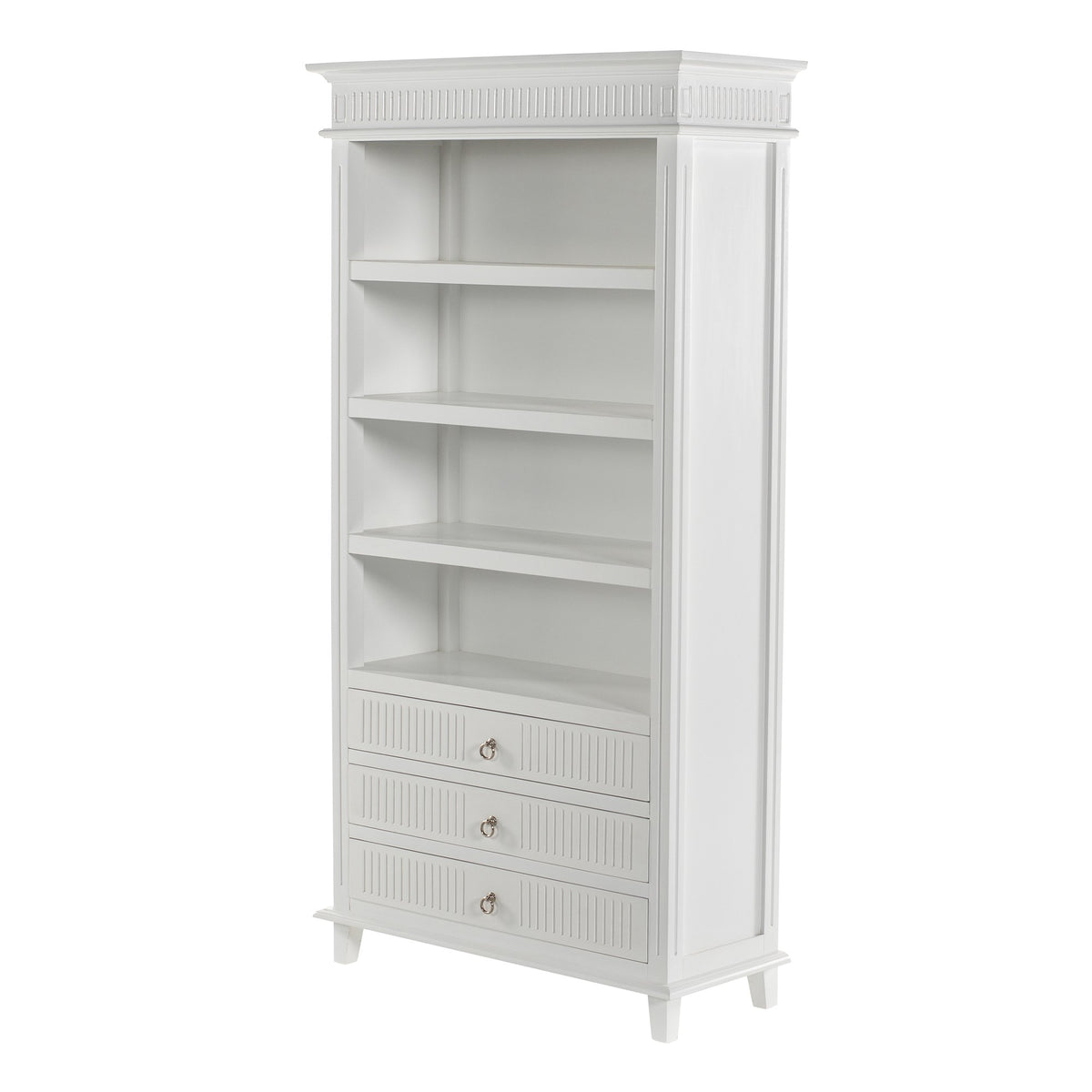 NovaSolo Skansen Bookcase with 3 Drawers, Classic White – view 3