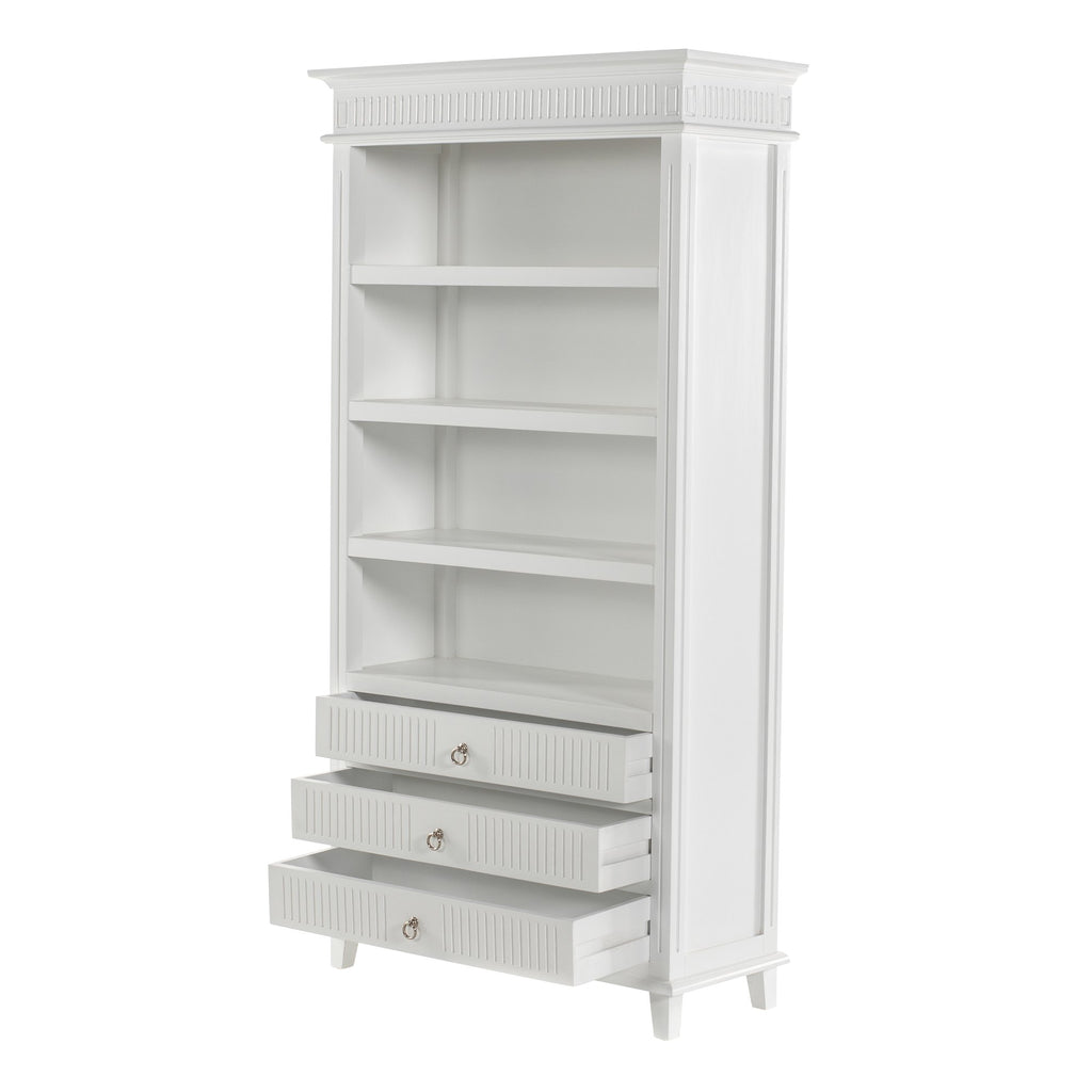 NovaSolo Skansen Bookcase with 3 Drawers, Classic White – view 4