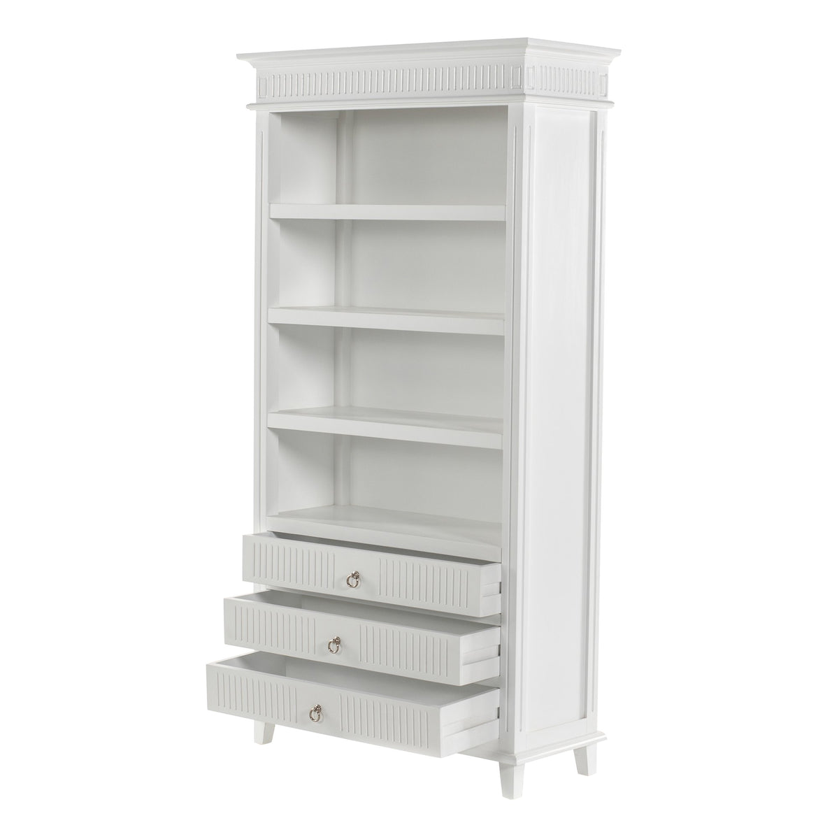 NovaSolo Skansen Bookcase with 3 Drawers, Classic White – view 4