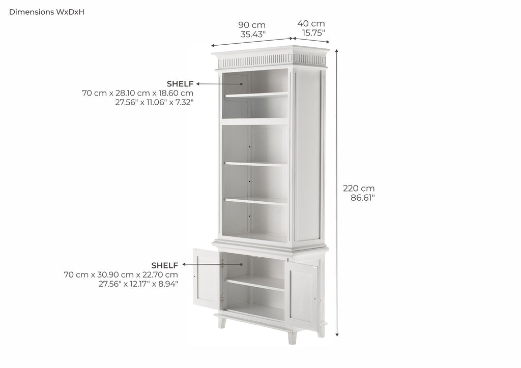 NovaSolo Skansen Single-Bay Hutch Unit, Classic White – dimensions