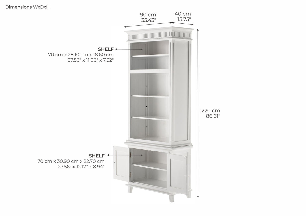 NovaSolo Skansen Single-Bay Hutch Unit, Classic White – dimensions