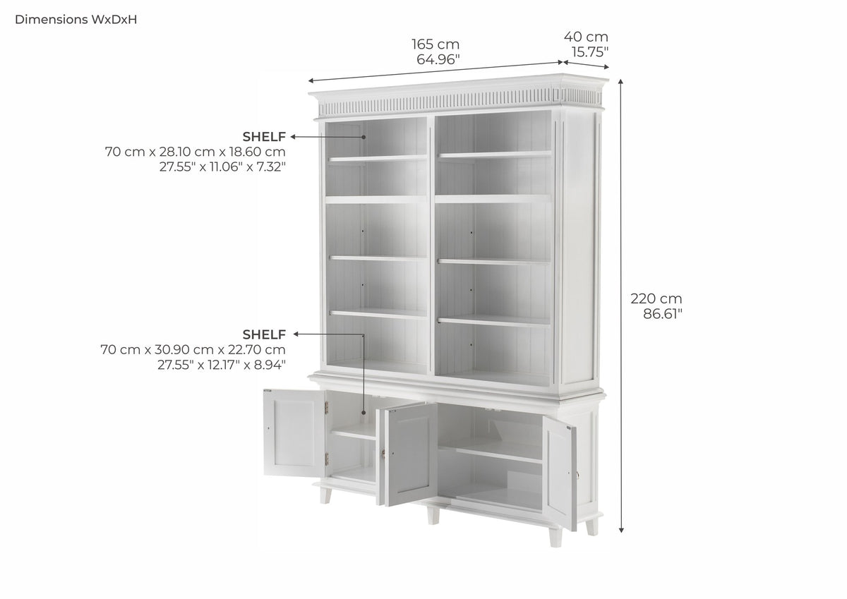 NovaSolo Skansen Double-Bay Hutch Unit, Classic White – dimensions
