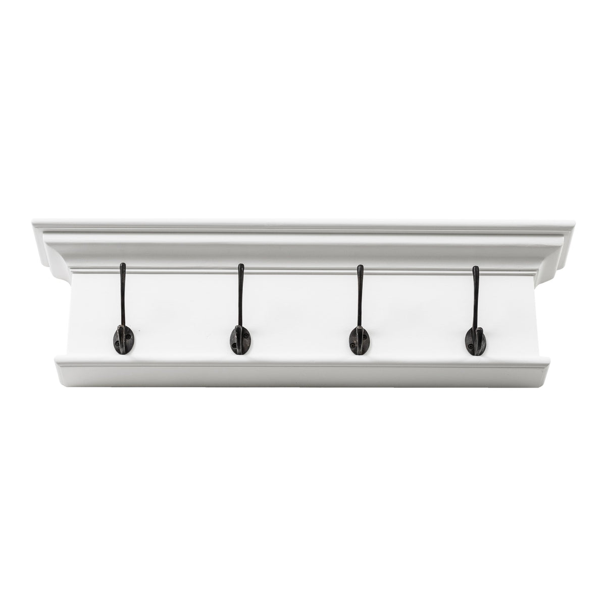 NovaSolo Halifax 4 Hook Coat Rack, Classic White