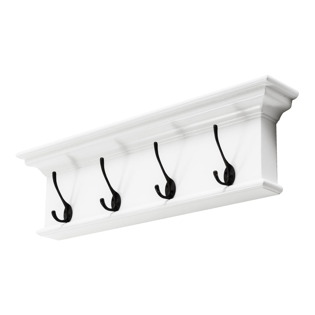 NovaSolo Halifax 4 Hook Coat Rack, Classic White – view 2