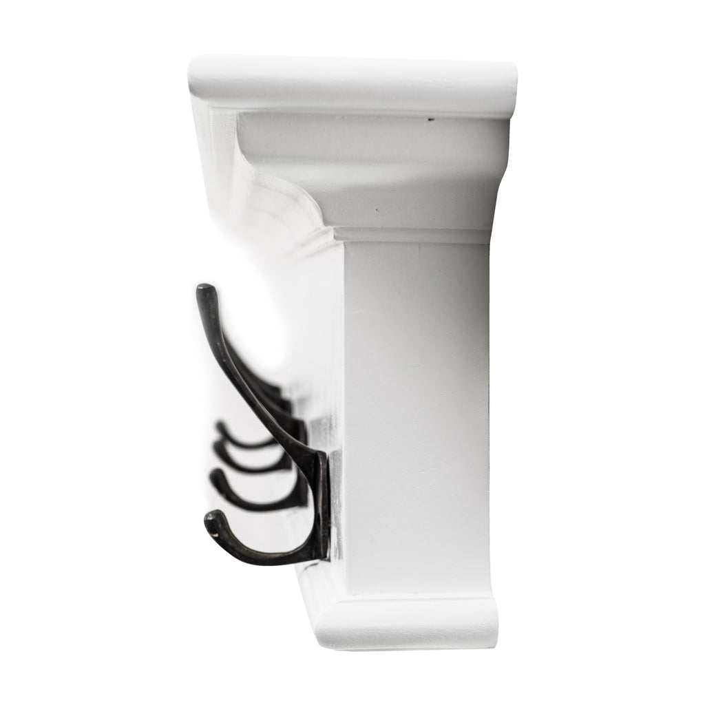 NovaSolo Halifax 4 Hook Coat Rack, Classic White – view 3