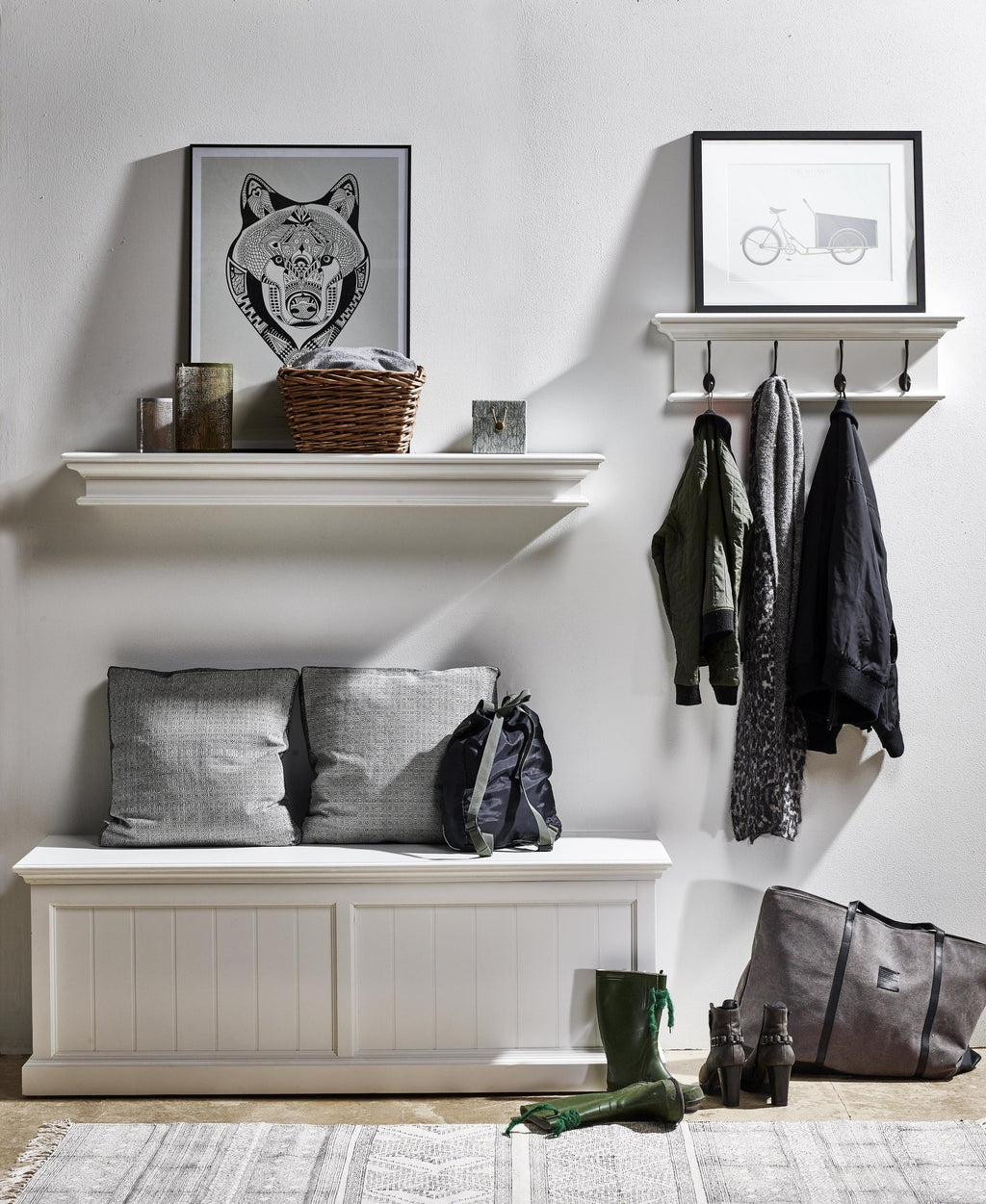 NovaSolo Halifax 4 Hook Coat Rack, Classic White – view 8