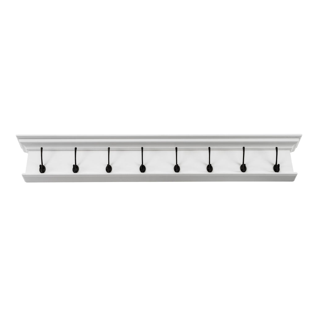 NovaSolo Halifax 8 Hook Coat Rack, Classic White