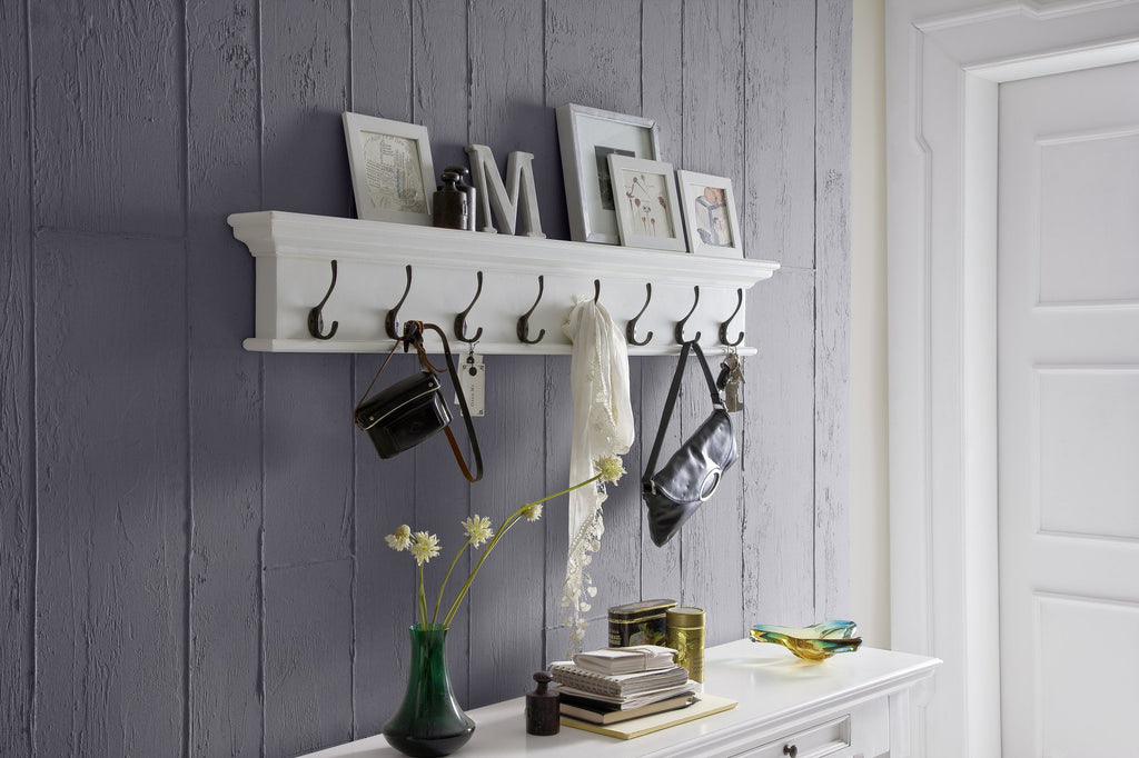 NovaSolo Halifax 8 Hook Coat Rack, Classic White – view 6