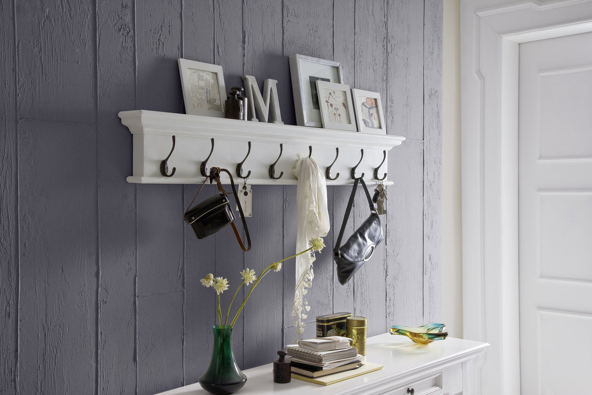 NovaSolo Halifax 8 Hook Coat Rack, Classic White – view 6