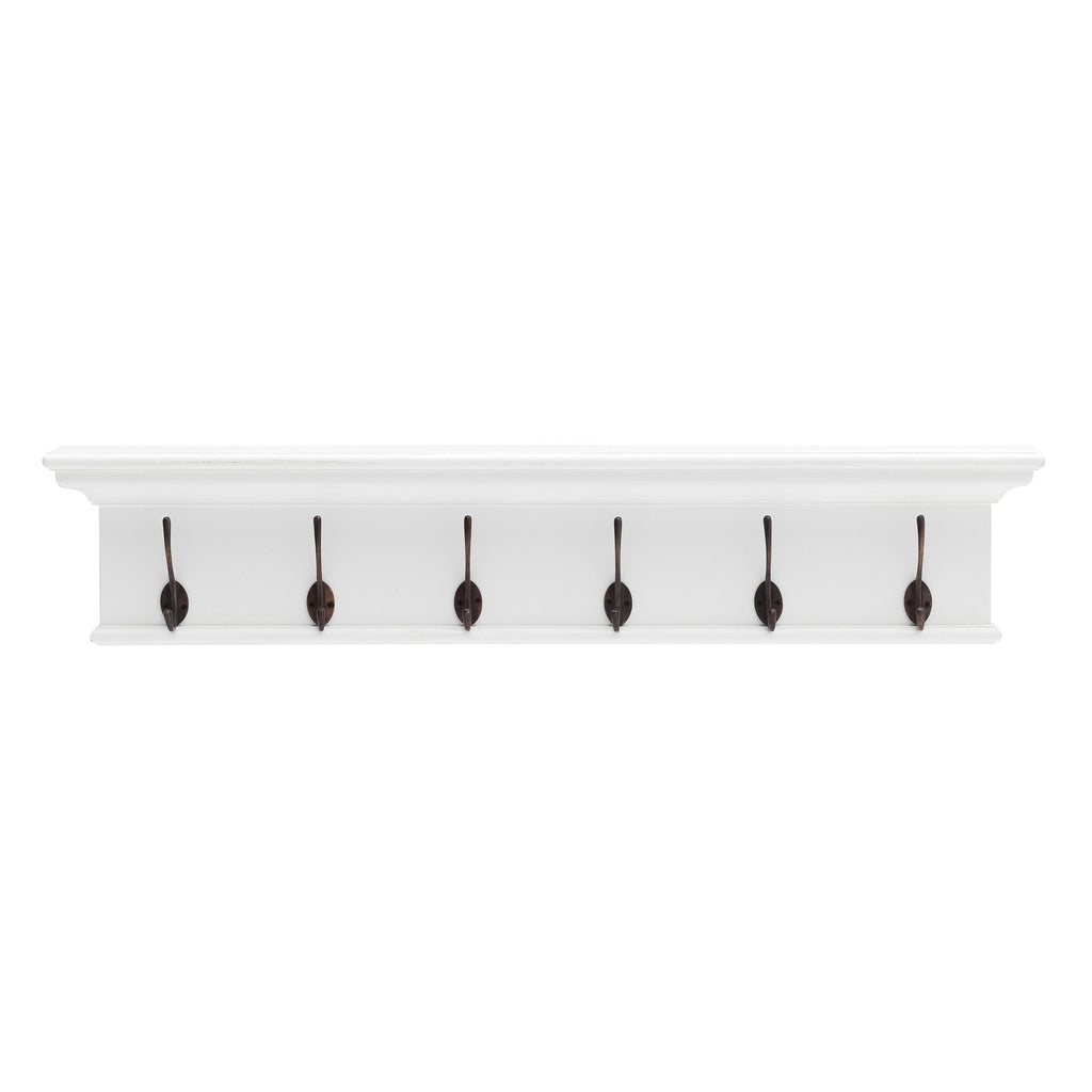 NovaSolo Halifax 6 Hook Coat Rack, Classic White