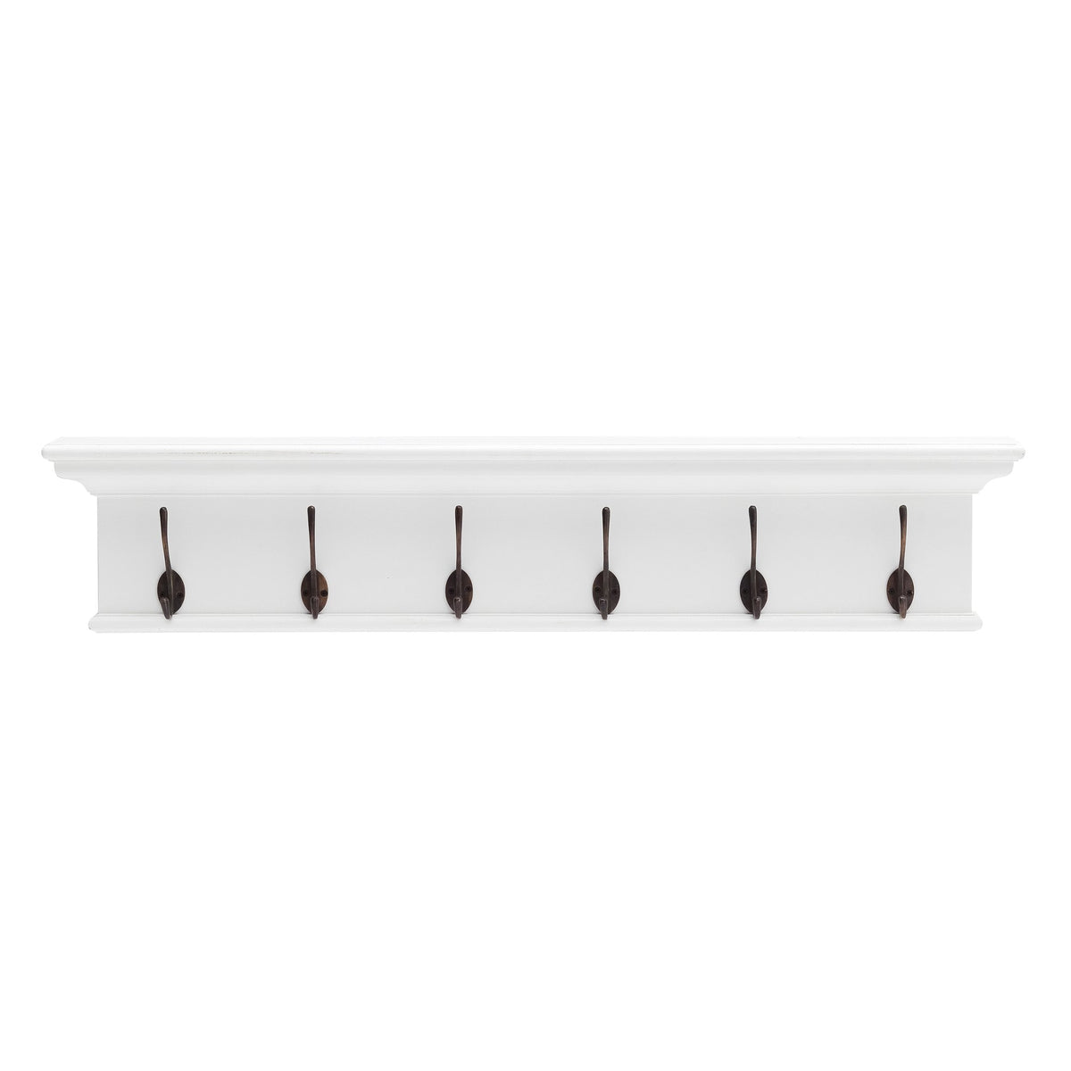 NovaSolo Halifax 6 Hook Coat Rack, Classic White