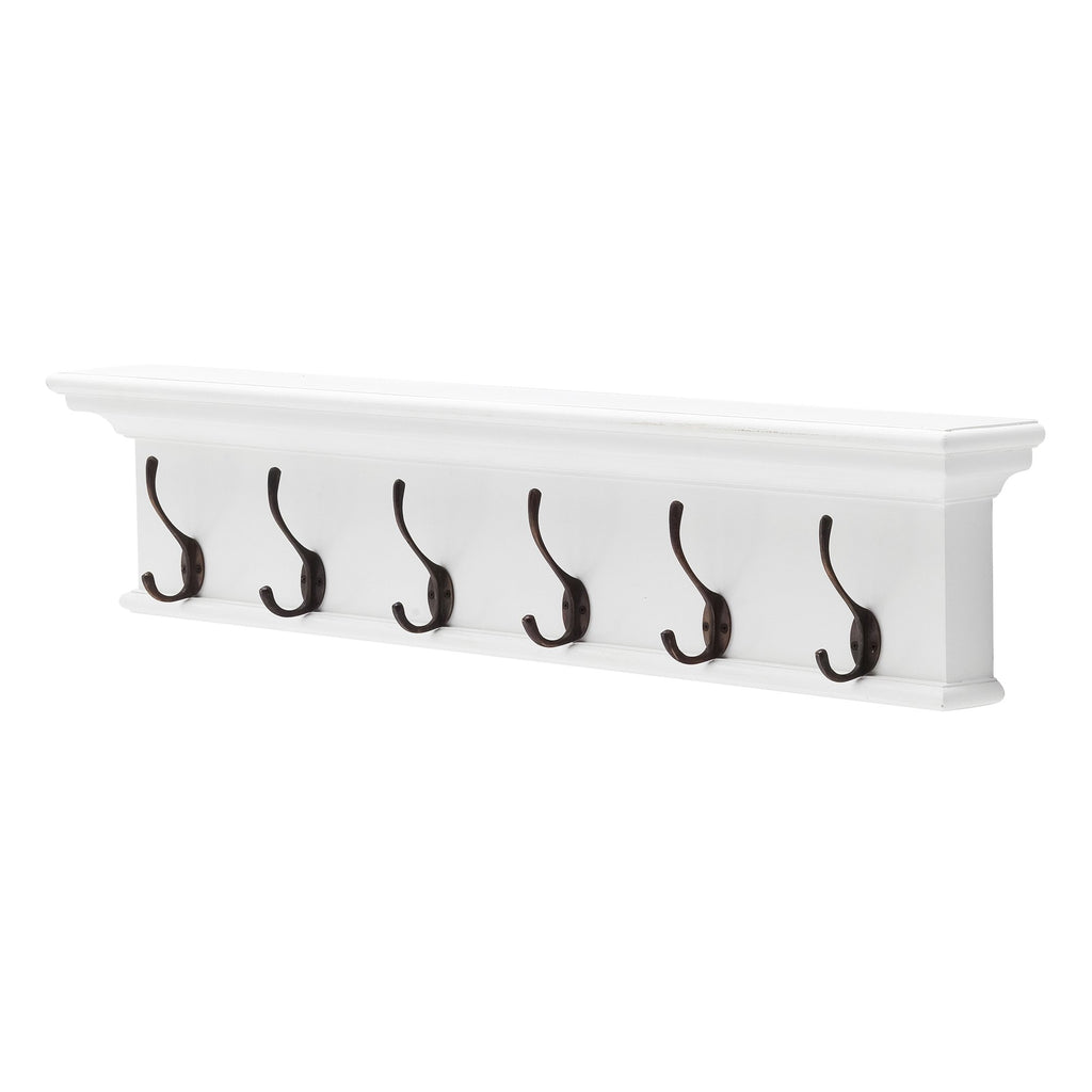 NovaSolo Halifax 6 Hook Coat Rack, Classic White – view 2
