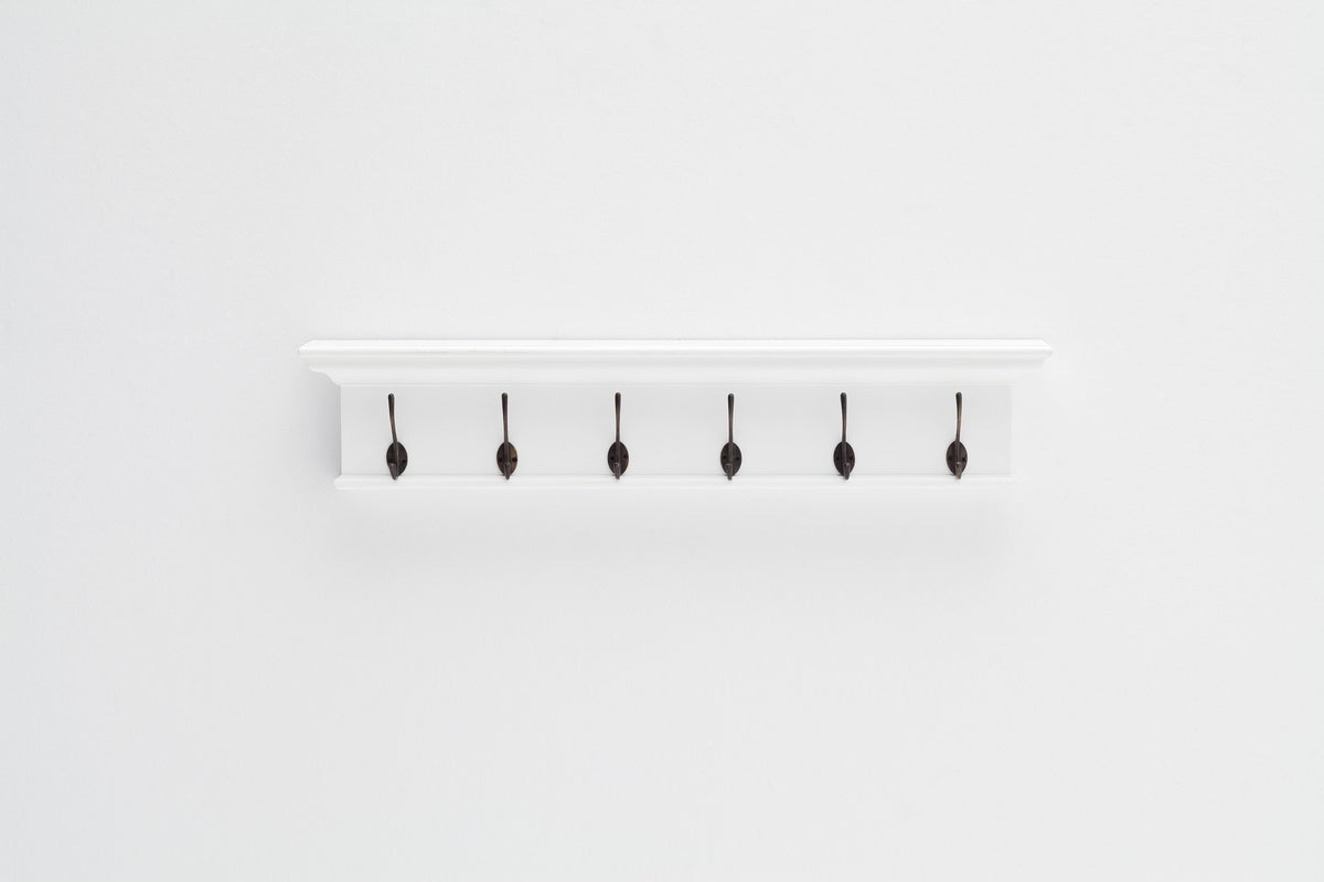 NovaSolo Halifax 6 Hook Coat Rack, Classic White – view 5