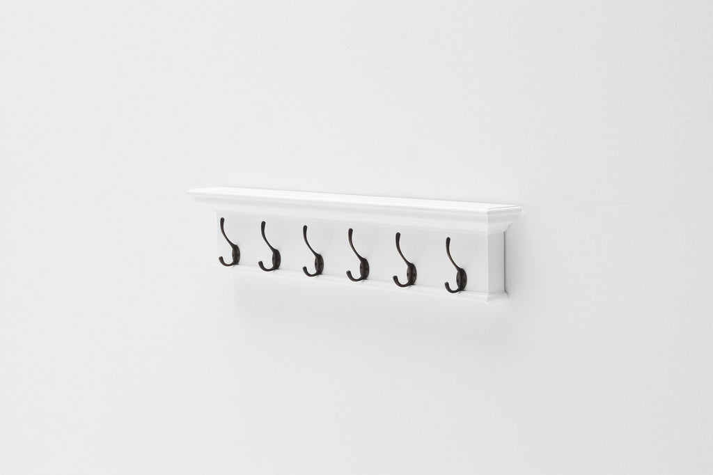 NovaSolo Halifax 6 Hook Coat Rack, Classic White – view 6