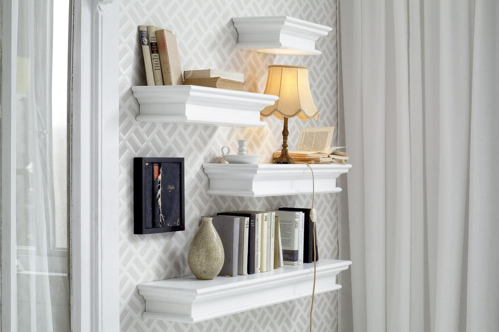 NovaSolo Halifax Floating Wall Shelf, Medium, Classic White – view 8