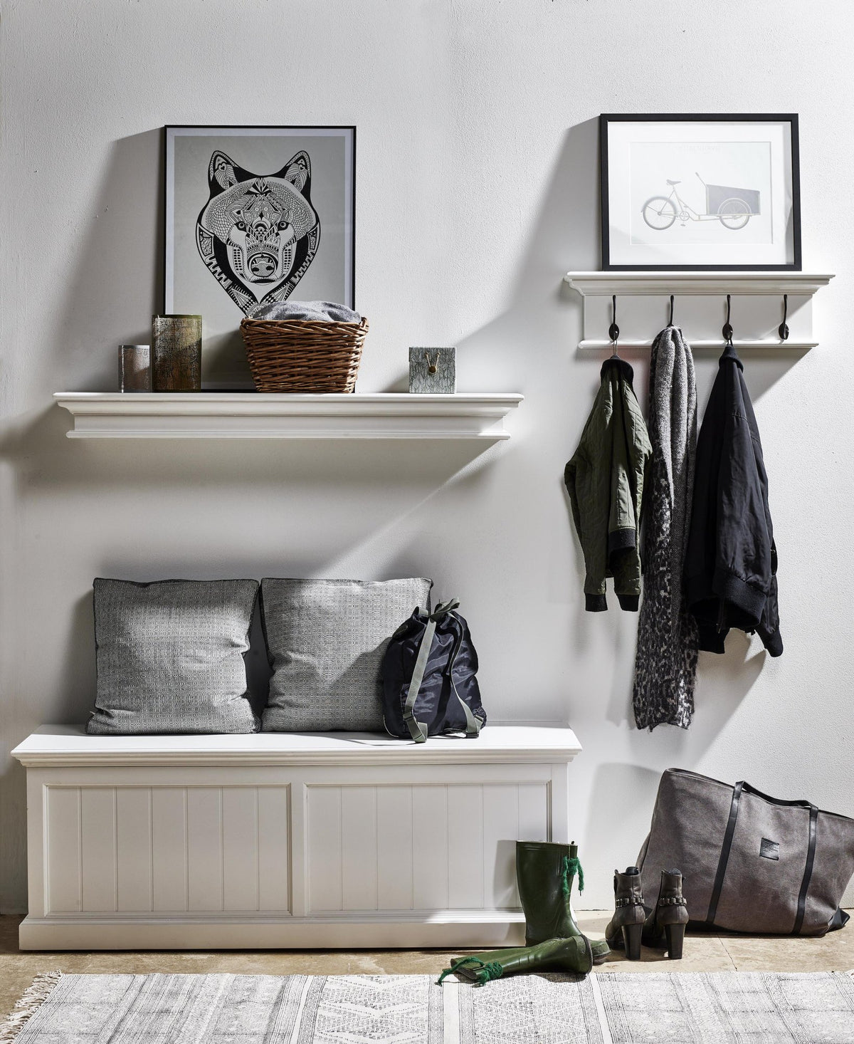 NovaSolo Halifax Floating Wall Shelf, Long, Classic White – view 10