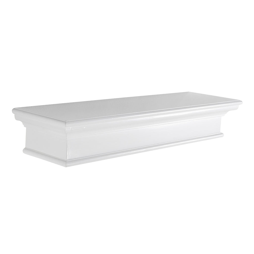 NovaSolo Halifax Floating Wall Shelf, Long, Classic White – view 2