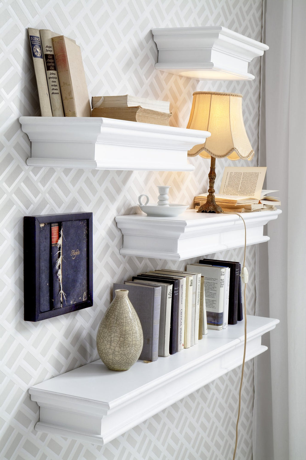 NovaSolo Halifax Floating Wall Shelf, Long, Classic White – view 7