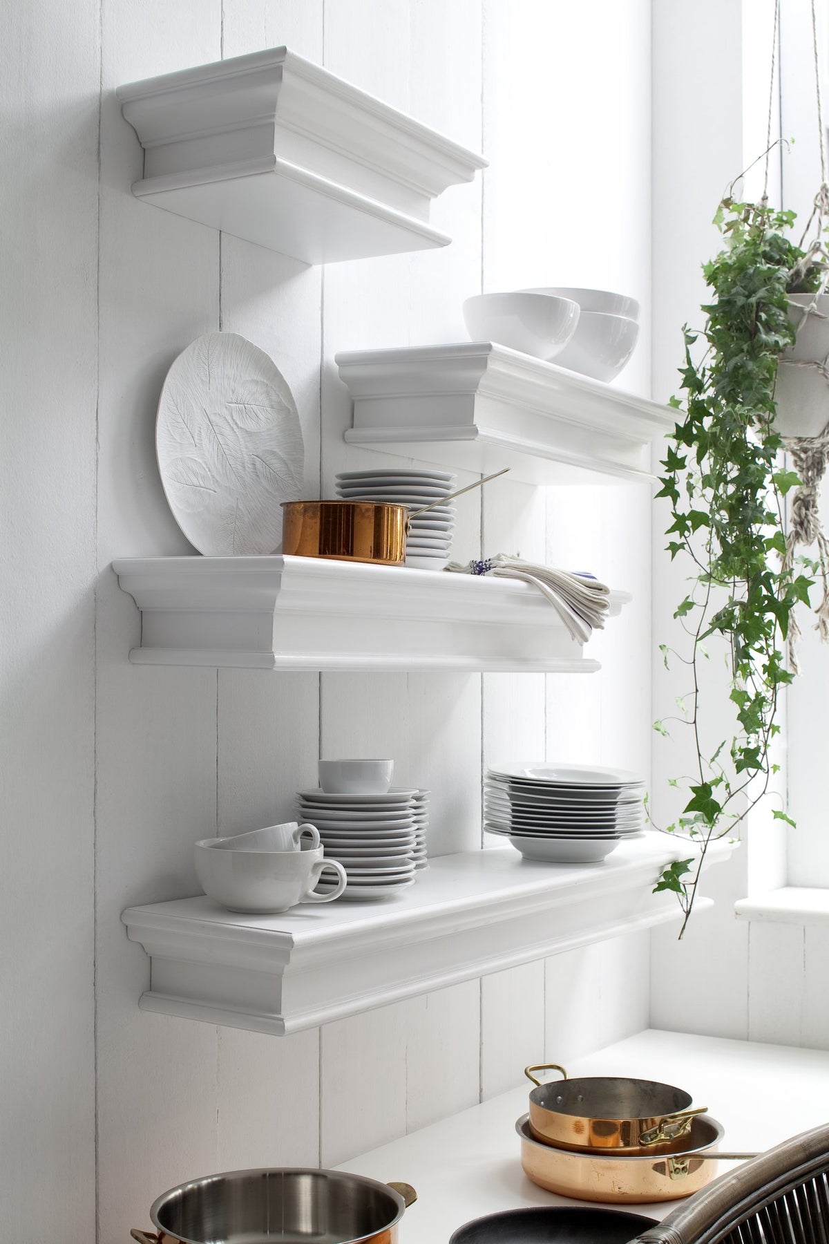 NovaSolo Halifax Floating Wall Shelf, Extra Long, Classic White – view 5