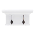 NovaSolo Halifax 2 Hook Coat Rack, Classic White