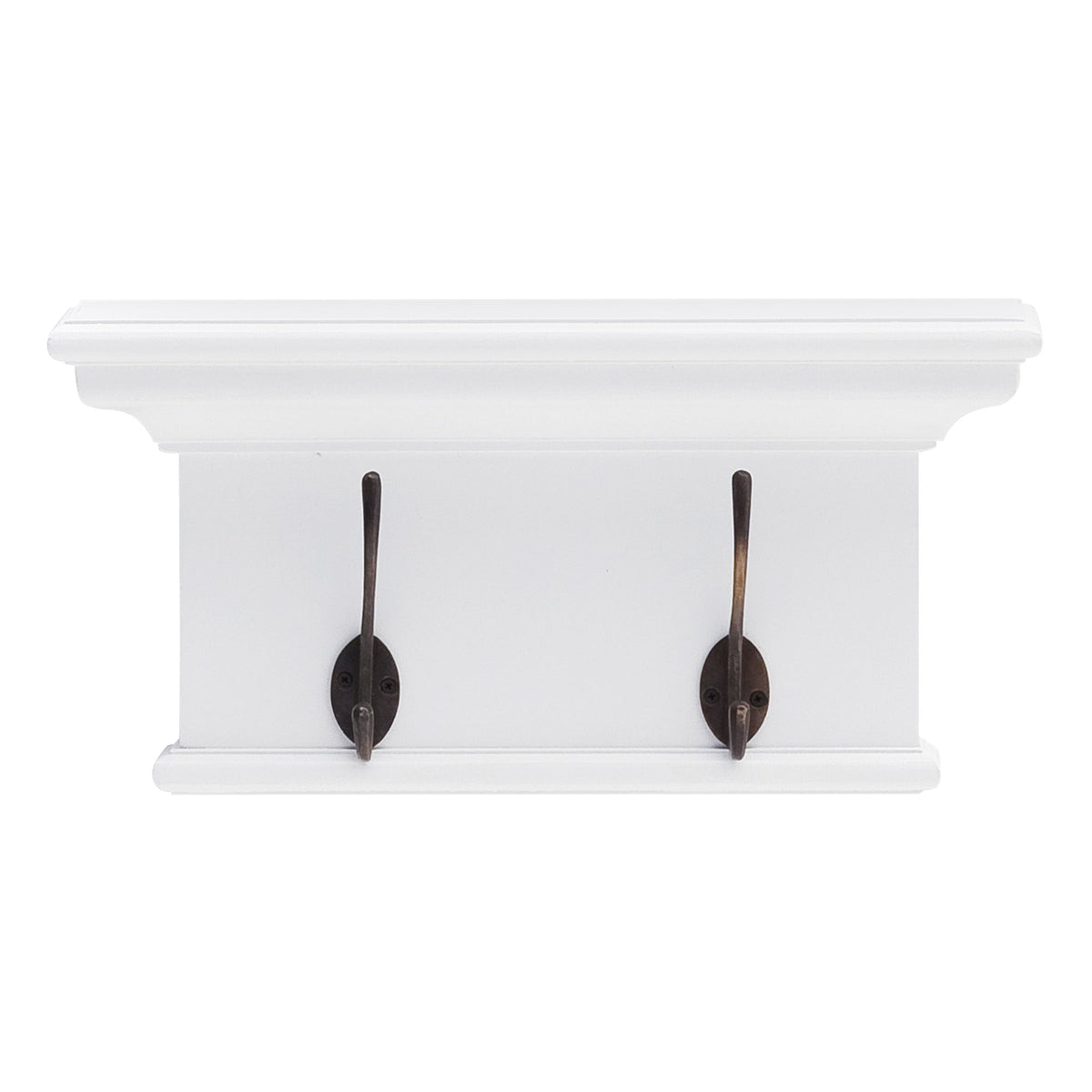 NovaSolo Halifax 2 Hook Coat Rack, Classic White