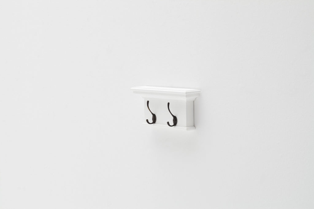 NovaSolo Halifax 2 Hook Coat Rack, Classic White – view 6