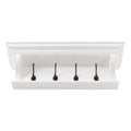 NovaSolo Halifax 4 Hook Coat Rack 70cm, Classic White