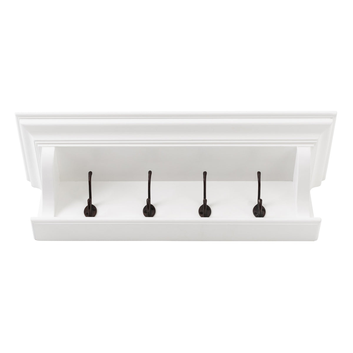 NovaSolo Halifax 4 Hook Coat Rack 70cm, Classic White