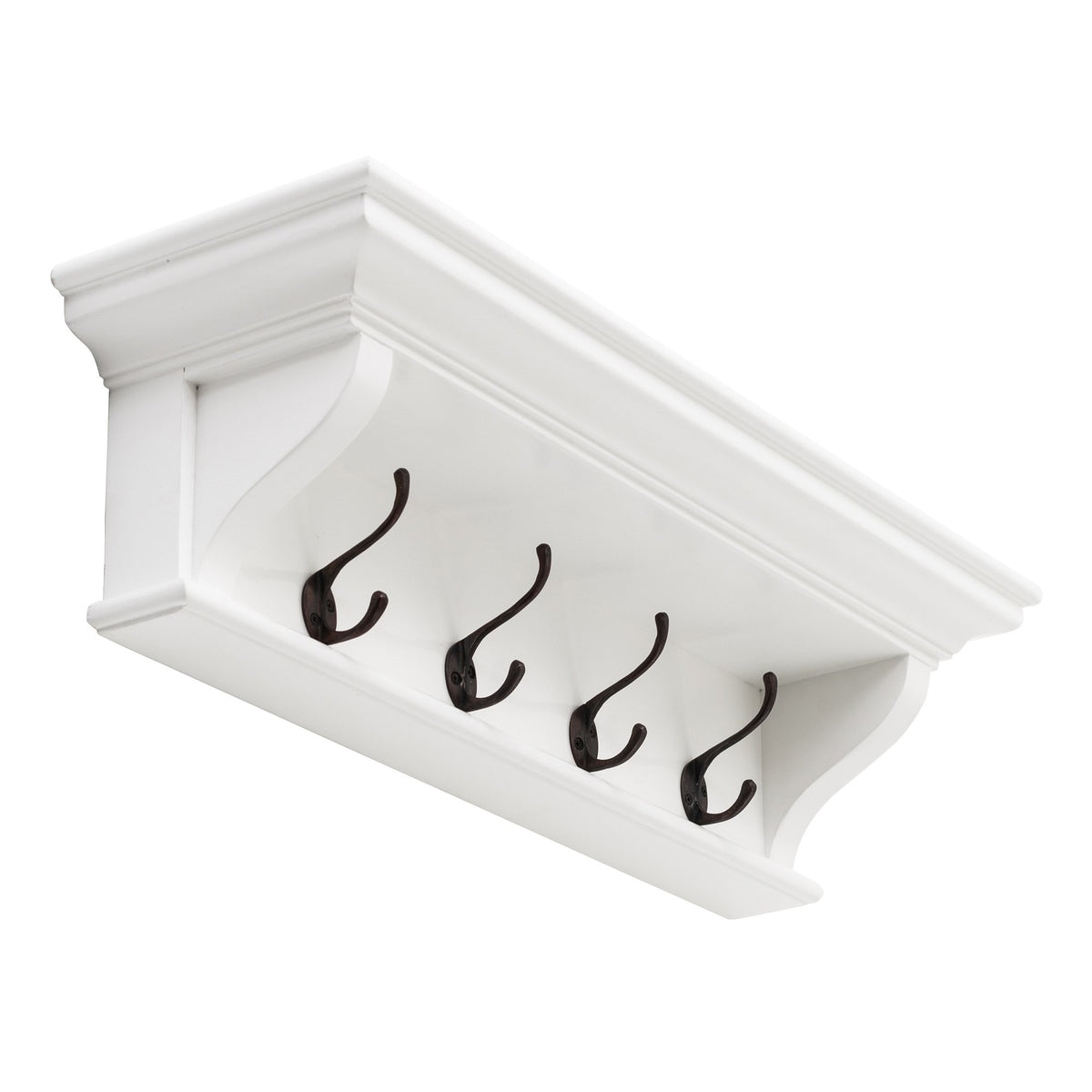 NovaSolo Halifax 4 Hook Coat Rack 70cm, Classic White – view 2