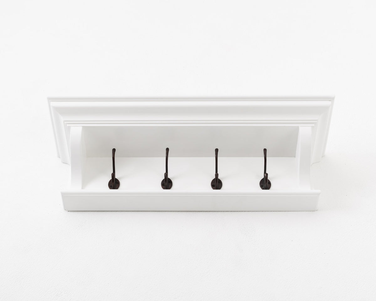 NovaSolo Halifax 4 Hook Coat Rack 70cm, Classic White – view 9