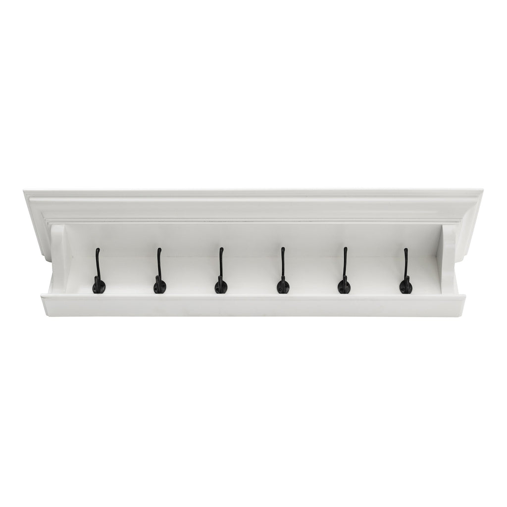 NovaSolo Halifax 6 Hook Coat Rack 100cm, Classic White