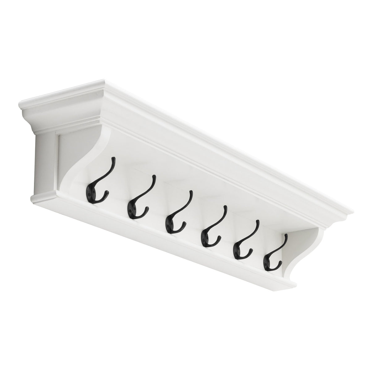 NovaSolo Halifax 6 Hook Coat Rack 100cm, Classic White – view 3