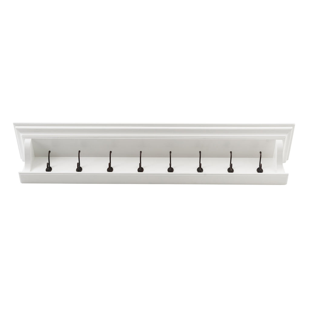 NovaSolo Halifax 8 Hook Coat Rack 130cm, Classic White