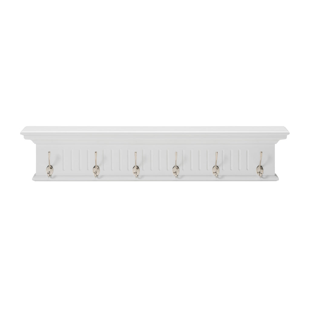 NovaSolo Skansen 6 Hook Coat Rack, Classic White