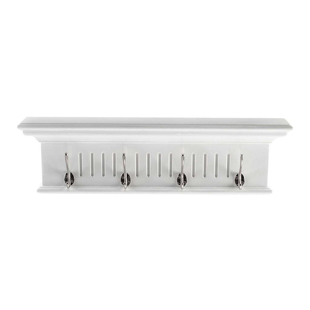 NovaSolo Skansen 4 Hook Coat Rack, Classic White
