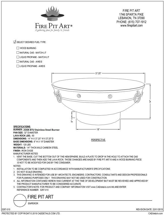 Fire Pit Art Emperor Fire Pit – view 5