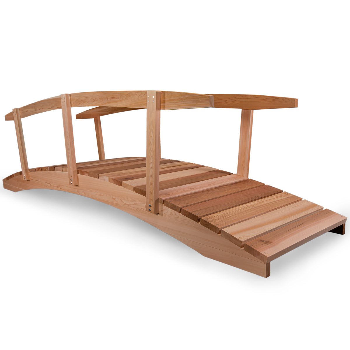 All Things Cedar 12-ft Garden Bridge with Side Rails