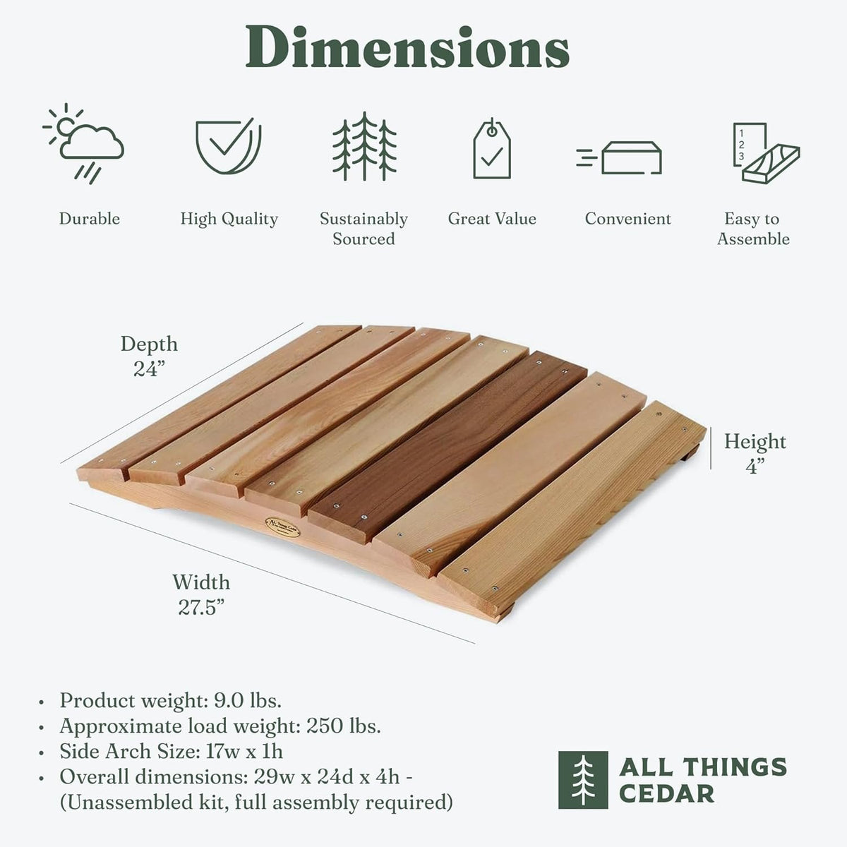 All Things Cedar 2-ft Gnome Garden Bridge – view 4