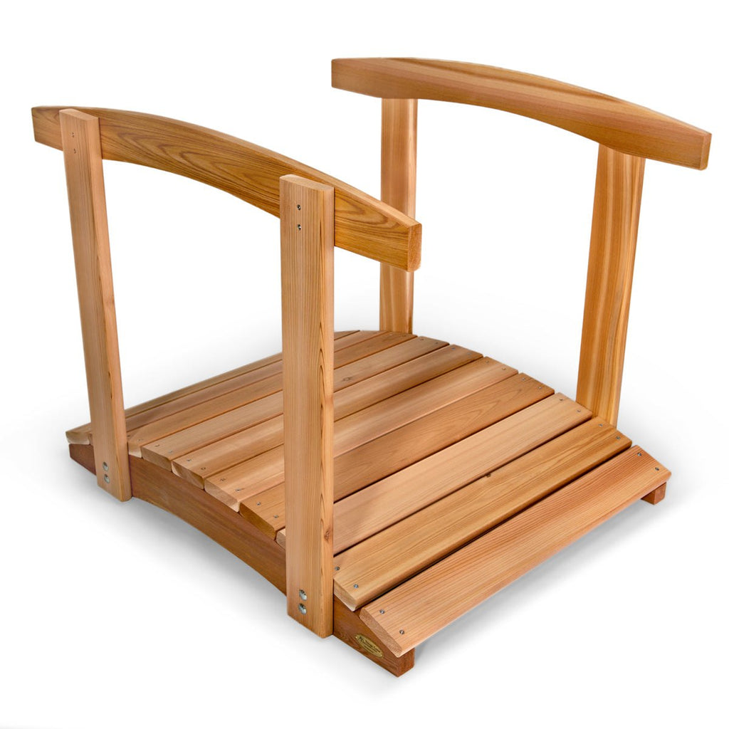 All Things Cedar 3-ft Garden Bridge with Side Rails