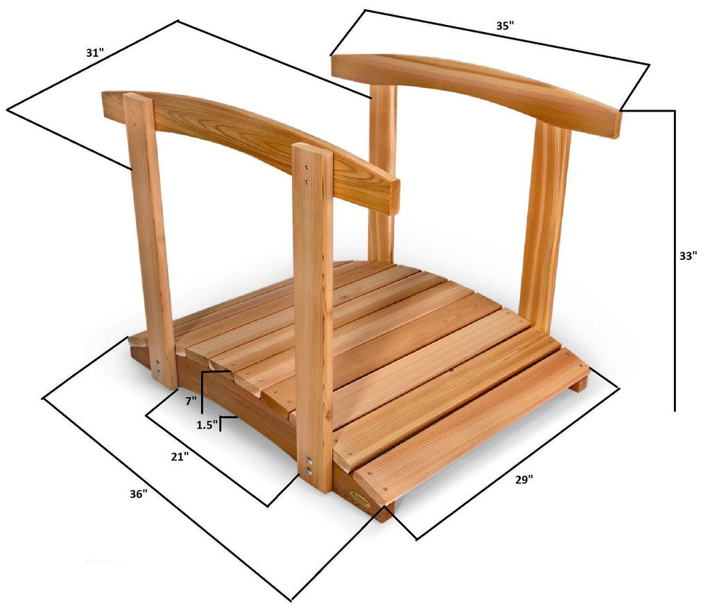 All Things Cedar 3-ft Garden Bridge with Side Rails – view 4