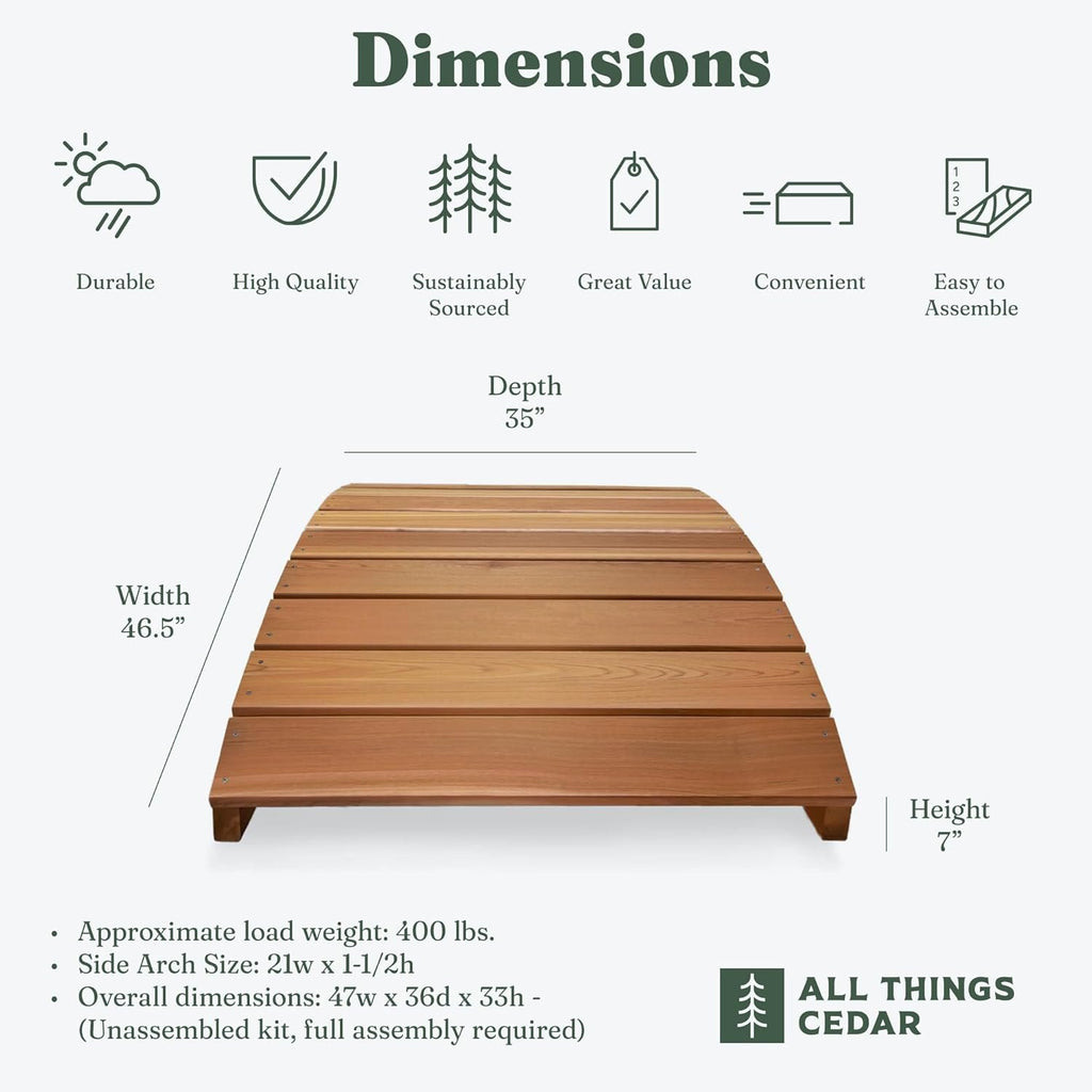 All Things Cedar 4-ft Garden Bridge – view 2