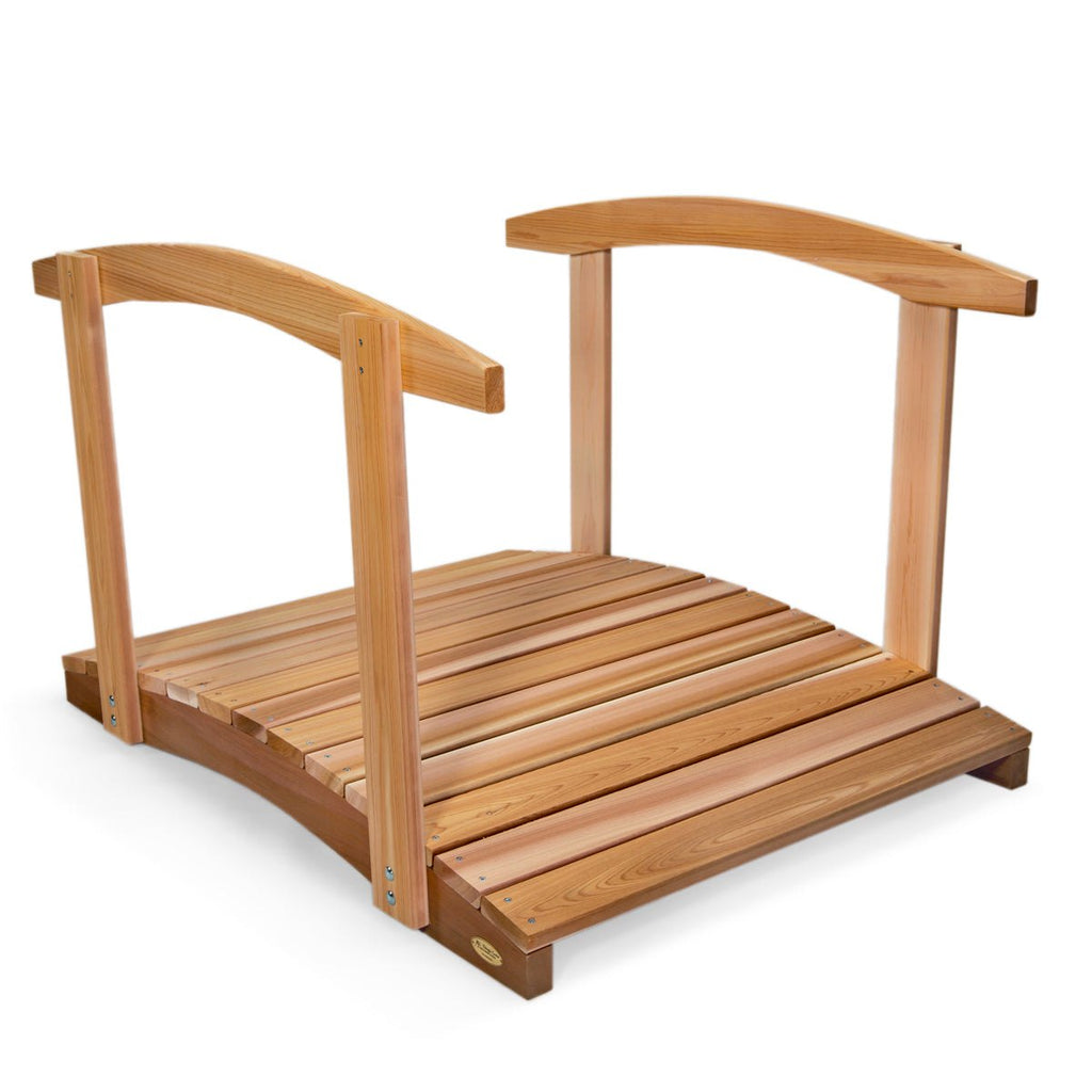 All Things Cedar 4-ft Garden Bridge with Side Rails
