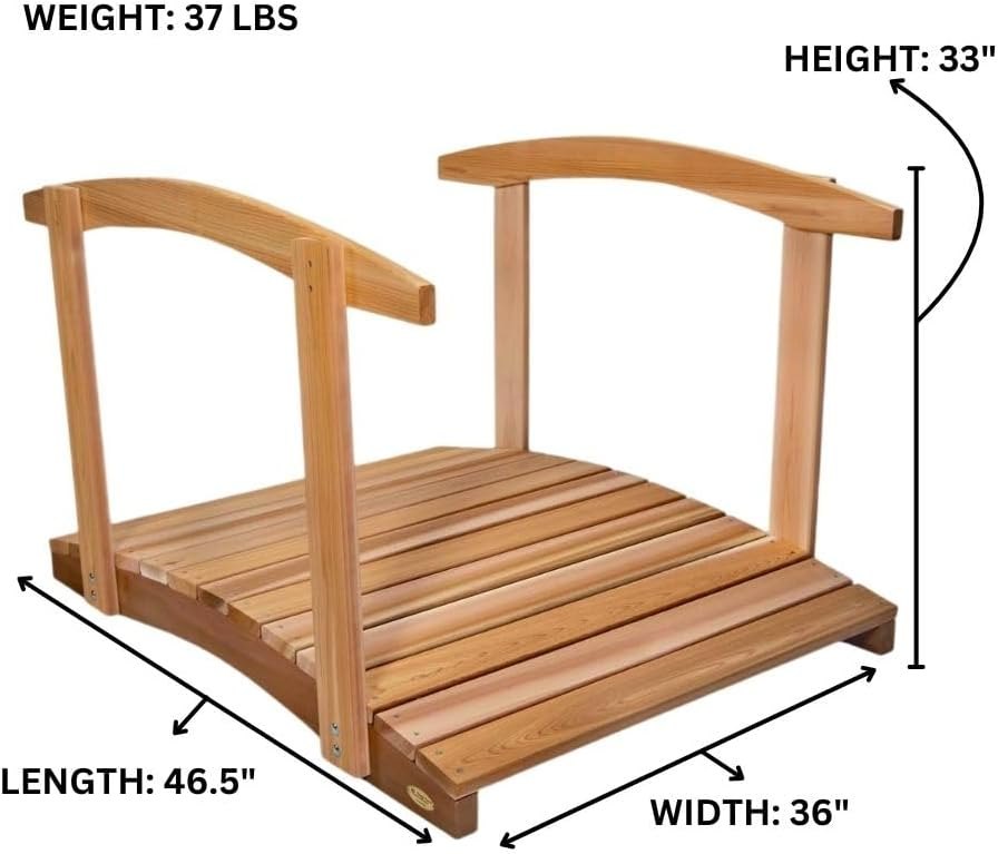 All Things Cedar 4-ft Garden Bridge with Side Rails – view 5