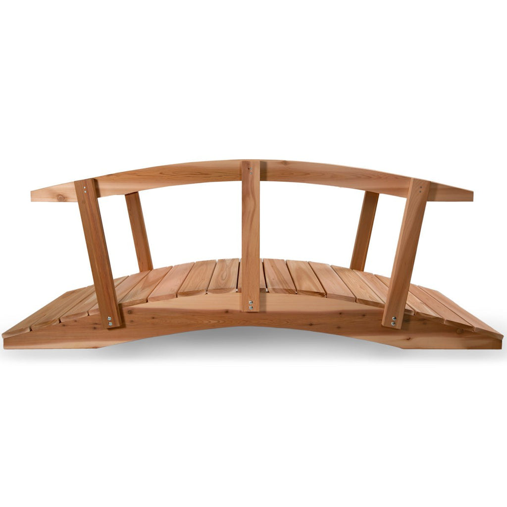 All Things Cedar 8-ft Garden Bridge with Side Rails – view 3