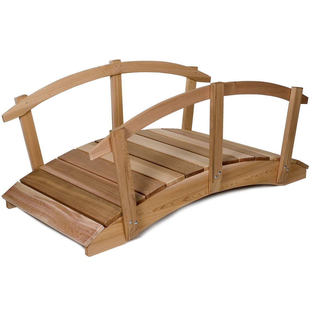 All Things Cedar 8-ft Garden Bridge with Side Rails – view 4