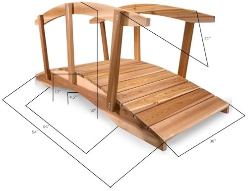 All Things Cedar 8-ft Garden Bridge with Side Rails – view 5