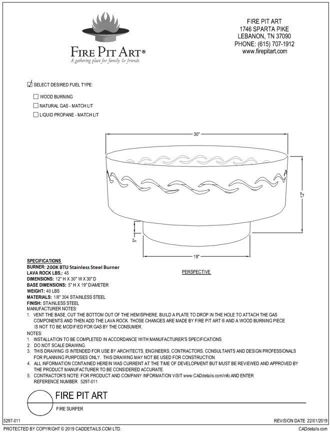Fire Pit Art Fire Surfer Fire Pit – view 12